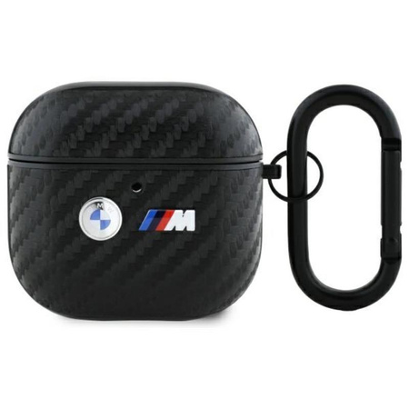 Dvojité kovové logo BMW Carbon - pouzdro AirPods 4 (černé)