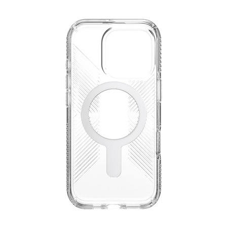 Speck Presidio Perfect-Clear Grip ClickLock & MagSafe - Coque iPhone 16 Pro (Clair / Finition Chrome / Argent Serein)