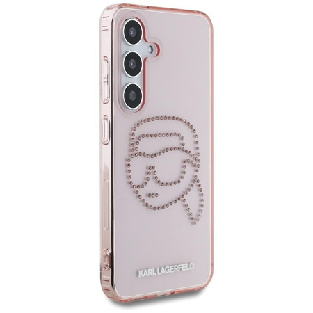 Karl Lagerfeld Rhinestones Karl Head Logo - Case for Samsung Galaxy S25 (Pink)
