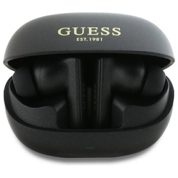 Guess Capsule nyomtatott logóval - TWS ANC & ENC Bluetooth fejhallgató + töltőtáska (fekete)