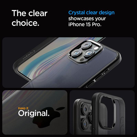 Spigen Ultra Hybrid - Coque pour iPhone 15 Pro (Frost Black)