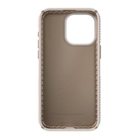 Speck Presidio2 Grip - iPhone 15 Pro Max Tasche (gebleichter Knochen / Erbstück Gold / Haselnussbraun)