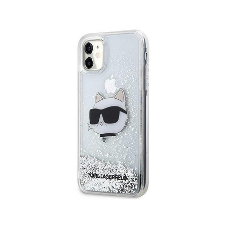 Karl Lagerfeld Liquid Glitter NFT Choupette Head - Coque iPhone 11 (argent)