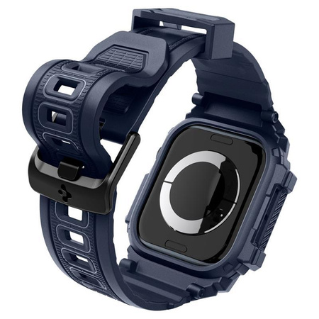 Spigen Rugged Armor Pro - Armband mit Gehäuse für Apple Watch 10 46 mm (Marineblau)