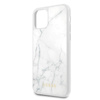 Coque rigide en verre trempé Guess Marble - Coque iPhone 11 Pro (blanc)