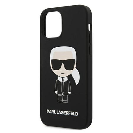 Pouzdro Karl Lagerfeld Fullbody Silicone Iconic - iPhone 12 Pro Max (černé)