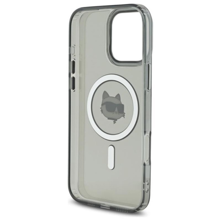 Karl Lagerfeld IML Metal Choupette Head MagSafe - pouzdro pro iPhone 16 Pro (černé)