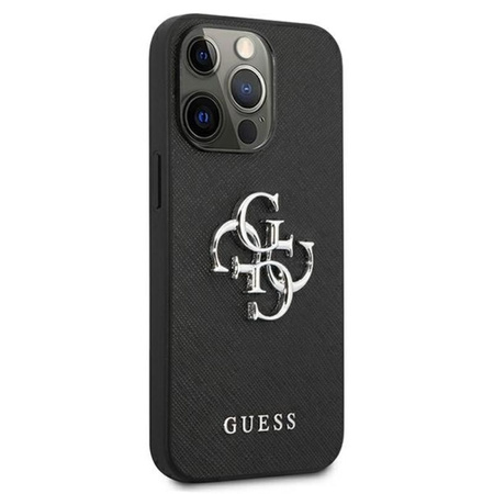 Guess Saffiano 4G Big Silver Logo - iPhone 13 Pro Case (black)