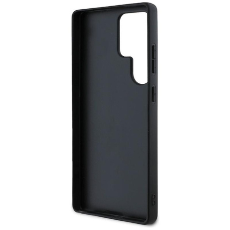 Karl Lagerfeld Leather Monogram Pin Logo Karl Head - Étui Samsung Galaxy S25 Ultra (noir)