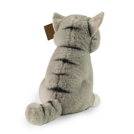 Rappa – Realistisches Plüschtier, graue Katze, sitzend, 23 cm, umweltfreundliche Soft Collection