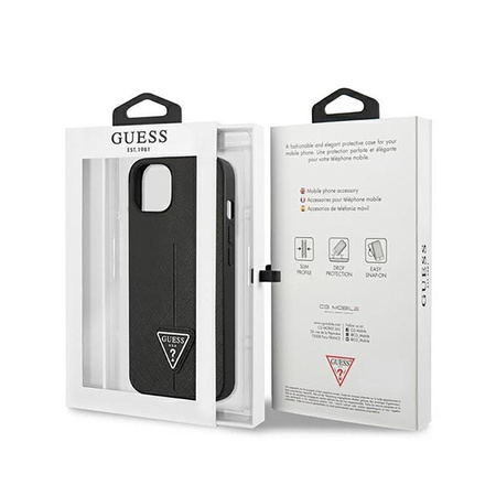 Guess Saffiano Triangle Logo Case – Etui iPhone 14 (czarny)