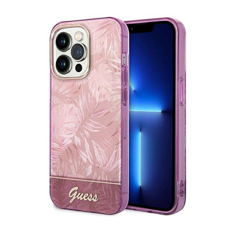 Guess Jungle Case - iPhone 14 Pro Tasche (Rosa)