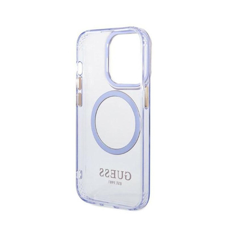 Guess Gold Outline Translucent MagSafe - iPhone 14 Pro Max Case (purple)