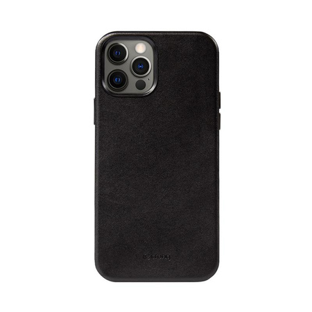 Crong Essential Cover Magnetic - iPhone 12 / iPhone 12 Pro MagSafe leather case (black)