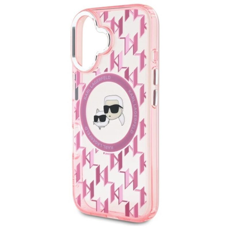 Karl Lagerfeld IML Monogram Karl & Choupette Head MagSafe - iPhone 16 Case (pink)