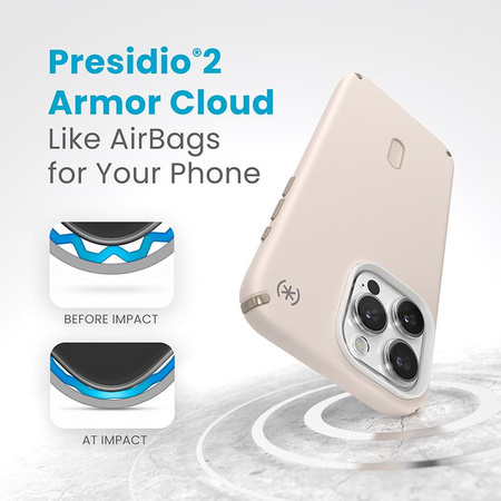 Speck Presidio2 Pro ClickLock & MagSafe - Coque pour iPhone 15 Pro Max (Bleached Bone / Heirloom Gold / Hazel Brown)