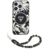 Guess Palm Trees Triangle Pearl Strap MagSafe - Case for iPhone 16 Pro Max (black)