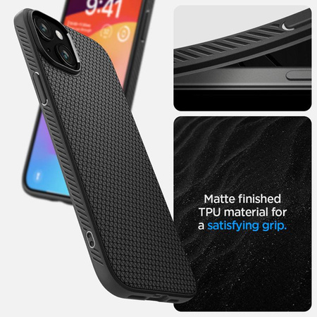 Spigen Liquid Air - Coque pour iPhone 15 (Noir mat)