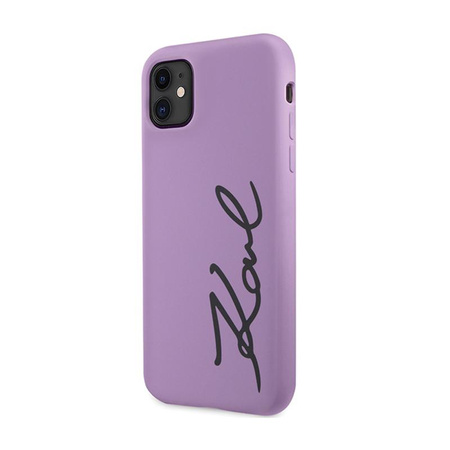 Karl Lagerfeld Silicone Signature - pouzdro pro iPhone 11 (fialové)