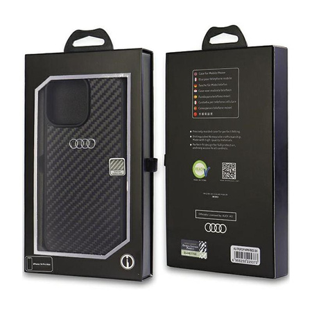 Audi Carbon Fiber - Tasche für iPhone 14 Pro Max (Schwarz)