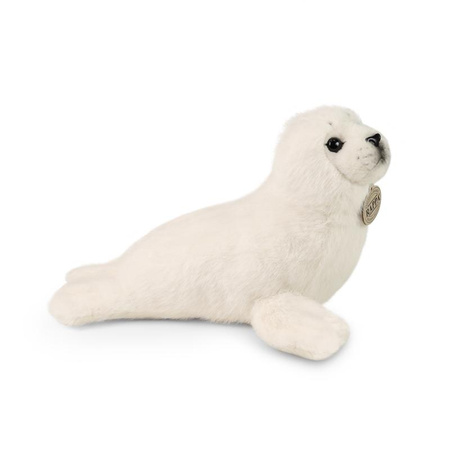 Rappa - Plyšový realistický maskot tuleň bílý 30 cm Ekologicky šetrný