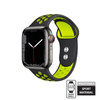 Crong Duo Sport - Řemínek pro Apple Watch 38/40/41/42 mm (černý/limetkový)