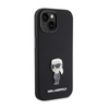 Karl Lagerfeld Silicone Ikonik Metal Pin - iPhone 15 Tasche (Schwarz)