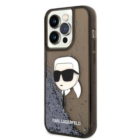 Karl Lagerfeld Liquid Glitter NFT Karl's Head - iPhone 14 Pro Max tok (fekete)