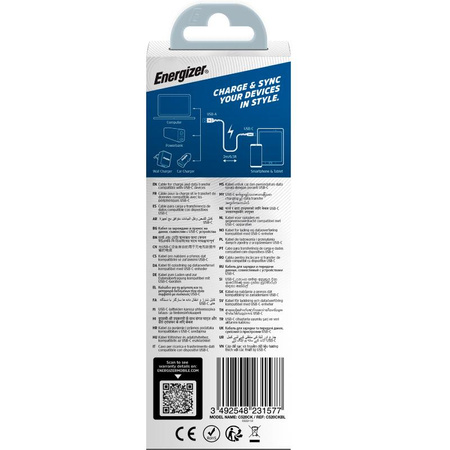 Energizer Ultimate - Kabel połączeniowy USB-A do USB-C 2m (Niebieski)