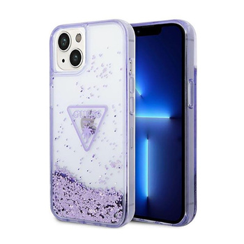 Guess Liquid Glitter Triangle Logo Case - iPhone 14 Plus Case (purple)