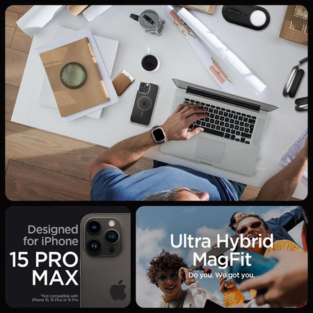 Spigen Ultra Hybrid MagSafe - tok iPhone 15 Pro Max készülékhez (grafit)