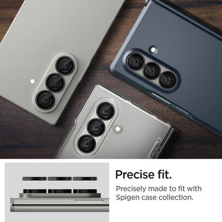Spigen Optik Pro HD GLAS.TR EZ Fit kameravédő 2-Pack - Lencsevédő üveg Samsung Galaxy Z Fold 7 (2 db)(Fekete)