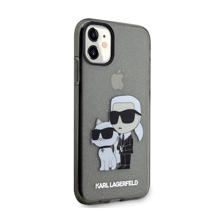 Karl Lagerfeld IML Glitter Karl & Choupette - iPhone 11 Tasche (schwarz)
