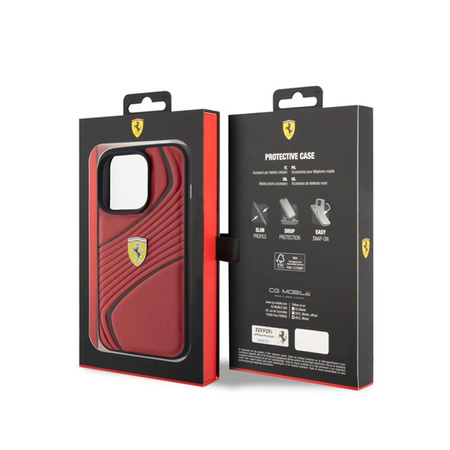 Ferrari Twist Metal Logo - iPhone 15 Pro Case (red)