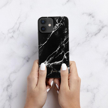 Crong Marble Case - Coque pour iPhone 12 Mini (noir)