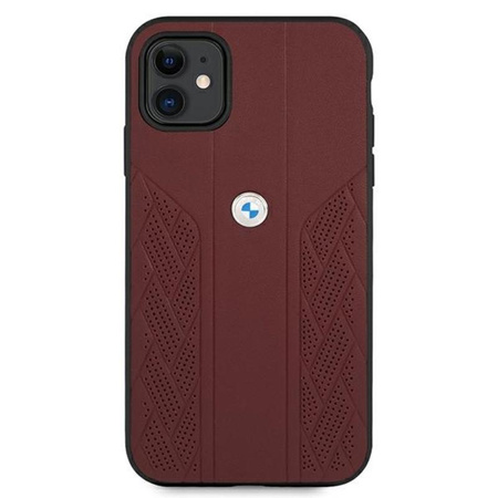 Kožené pouzdro BMW Curve Perforate HC - iPhone 11 (červené)