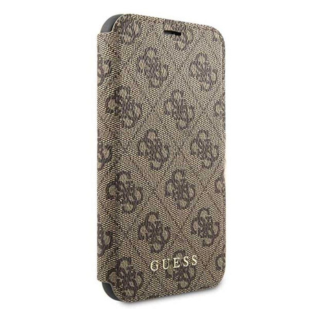 Collection Guess Booktype 4G Charms - Étui pour iPhone 11 avec fentes pour cartes (marron)