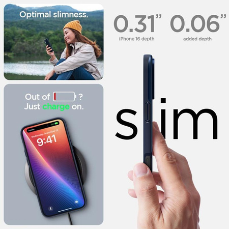 Spigen Thin Fit MagSafe - Hülle für iPhone 16 (Marineblau)