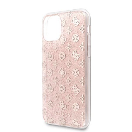 Guess 4G Peony Solid Glitter - iPhone 11 Tasche (rosa)