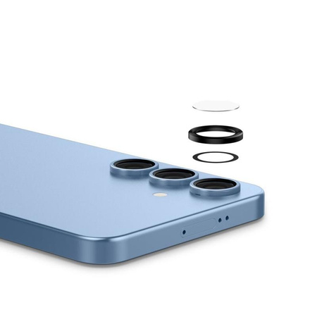 Spigen Optik Pro GLAS.TR EZ Fit Camera Protector 2er-Pack - Objektivschutzglas für Samsung Galaxy S25 (2 Stück) (Schwarz)