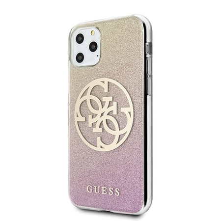 Pouzdro Guess Gradient Circle Glitter 4G - iPhone 11 Pro Max (zlaté/růžové)