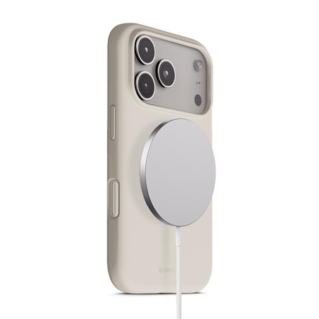 SILICONE MAGSAFE ETUI FOR IPHONE 17 PRO Crong BEige MAGNETIC CASE