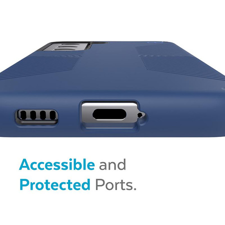 Speck Presidio2 Grip - Étui pour Samsung Galaxy S22 avec revêtement MICROBAN (bleu côtier/bleu tempête)