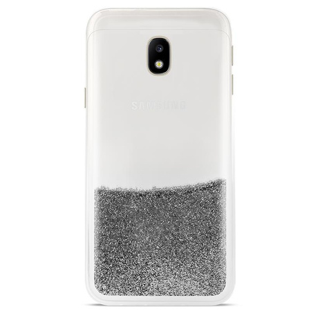 PURO Sand Cover - Samsung Galaxy J3 (2017) Hülle (flüssig & glitzernd Silber)
