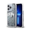 DKNY Liquid Glitter Big Logo - Coque pour iPhone 15 Pro (noir)