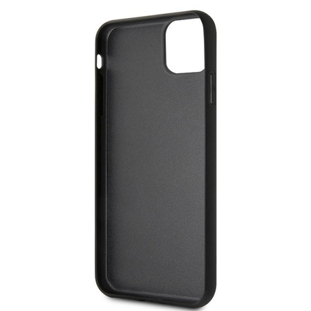 Karl Lagerfeld Double Layer Glitter Tempered Glass - Etui iPhone 11 Pro Max ze szklanym tyłem (czarny)