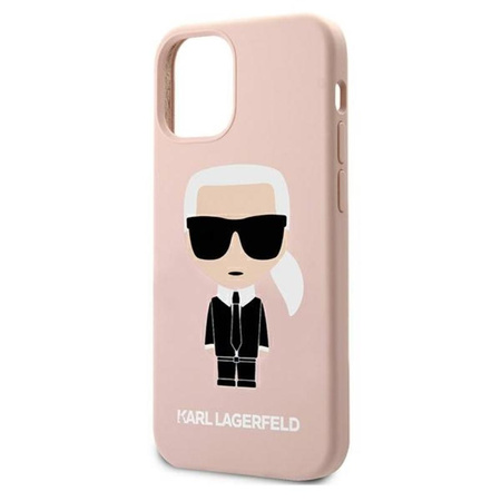Karl Lagerfeld Fullbody szilikon ikonikus - iPhone 12 / 12 Pro tok (világos rózsaszín)
