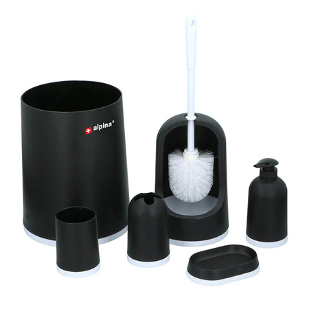 Alpina - bathroom set of 6 elements (black and white)