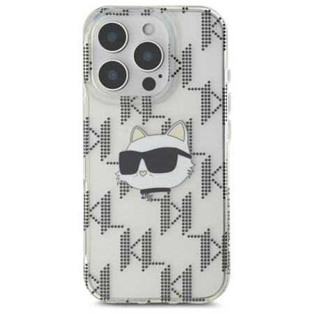 Karl Lagerfeld IML Choupette Head Galvanizované pouzdro - iPhone 16 Pro Max (průhledné)