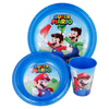 Super Mario - Dish set (plate, bowl and cup) (blue)